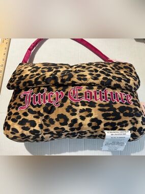Juicy Couture leopard print Quilted Shoulder Bag decorative pillow BNWT